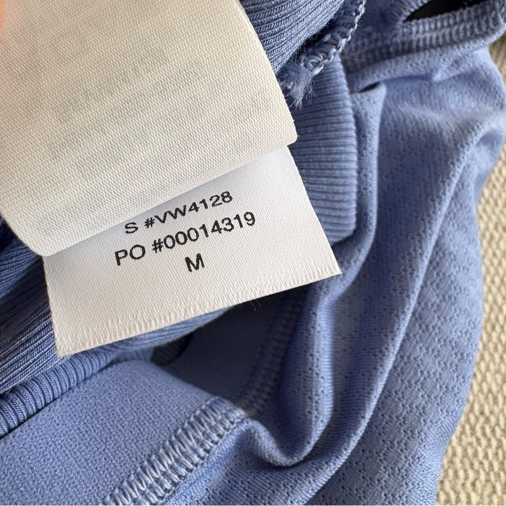 Vuori Pose Rib Knit Scoop Jumpsuit Built In Bra Periwinkle Blue Medium - Picture 8 of 8